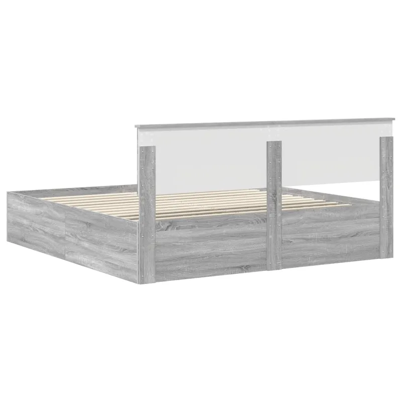 Lovos rėmas Pilkas Sonoma 200 x 200 cm Apdirbta mediena