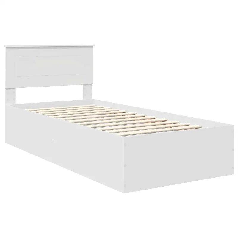 Lovos rėmas su galvūgalio Balta 100 x 200 cm Apdirbta mediena