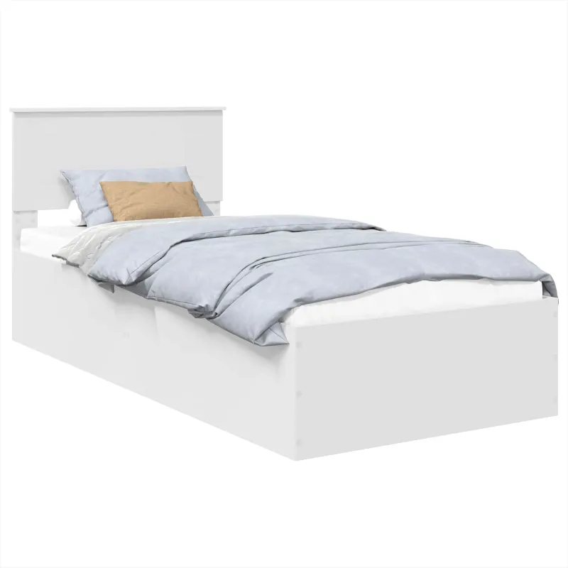 Lovos rėmas su galvūgalio Balta 90 x 190 cm Apdirbta mediena