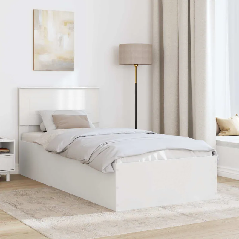 Lovos rėmas su galvūgalio Balta 75 x 190 cm Apdirbta mediena