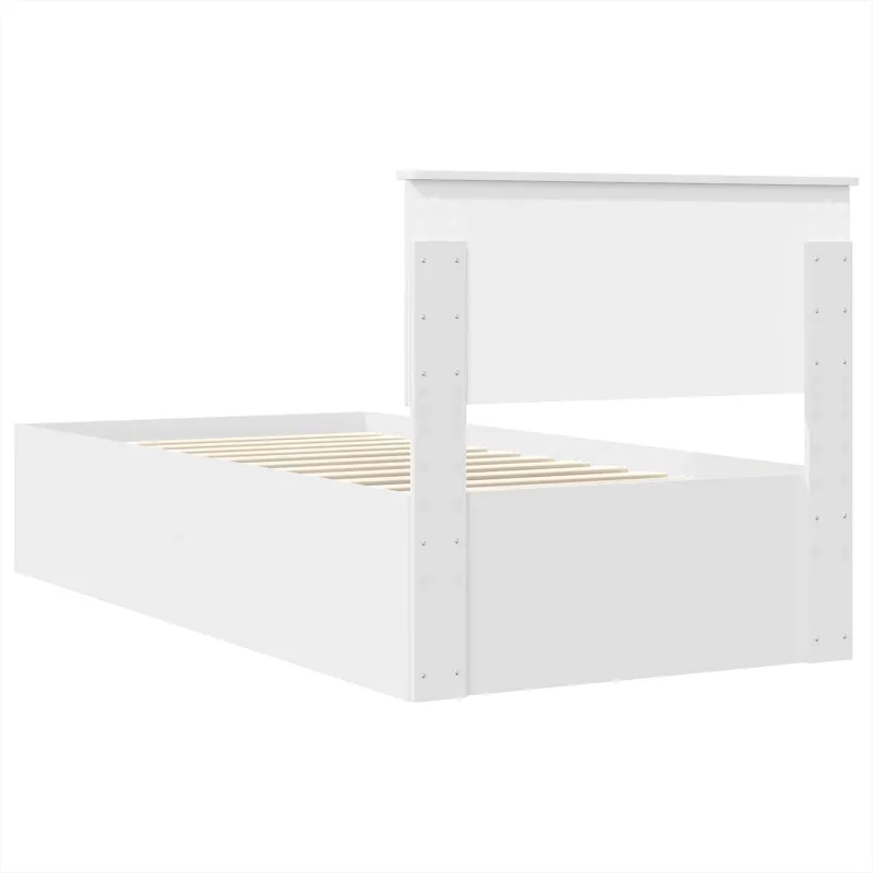 Lovos rėmas su galvūgalio Balta 75 x 190 cm Apdirbta mediena
