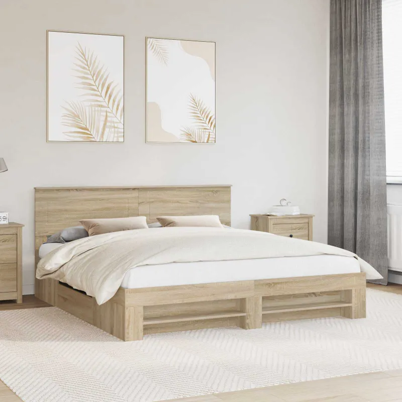 Lovos rėmas Sonoma ąžuolas 200 x 200 cm Apdirbta mediena
