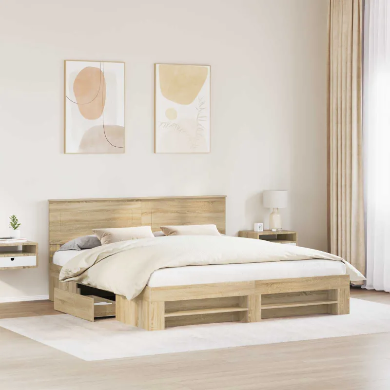 Lovos rėmas Sonoma ąžuolas 200 x 200 cm Apdirbta mediena