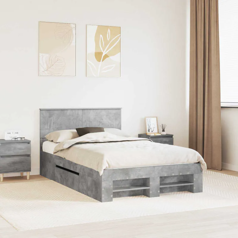Lovos rėmas Betono pilka 137 x 203 cm Apdirbta mediena