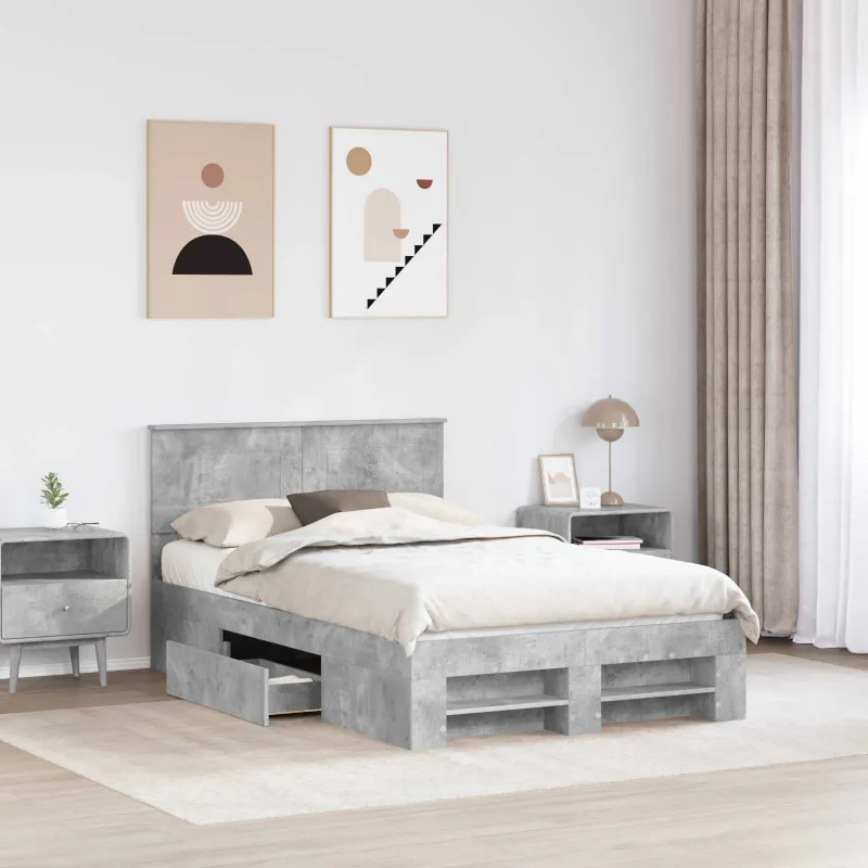 Lovos rėmas Betono pilka 120 x 200 cm Apdirbta mediena
