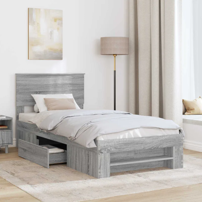 Lovos rėmas Pilkas Sonoma 80 x 200 cm Apdirbta mediena