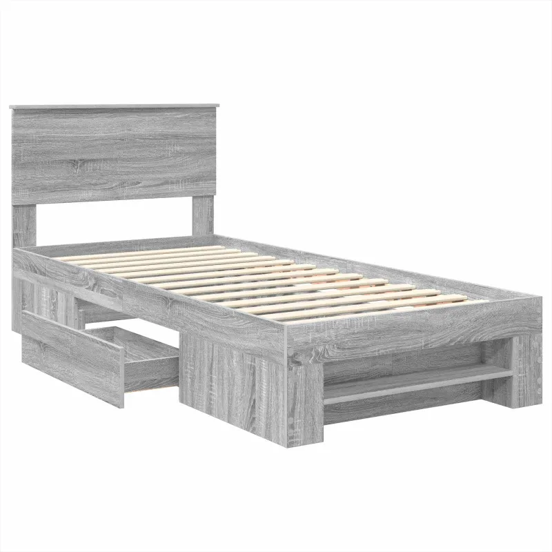 Lovos rėmas Pilkas Sonoma 80 x 200 cm Apdirbta mediena