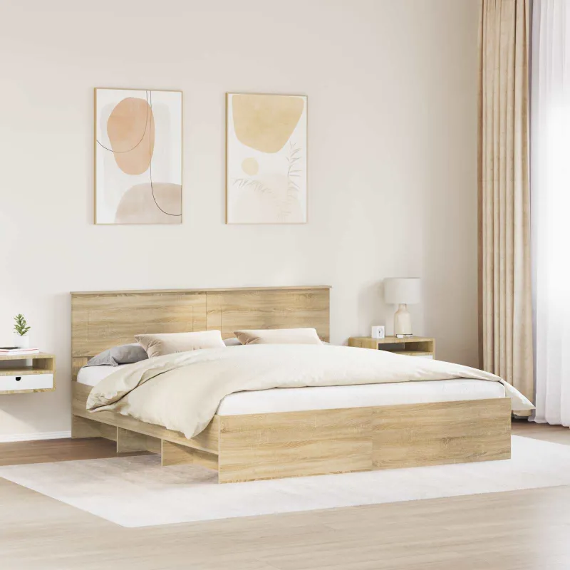 Lovos rėmas Sonoma ąžuolas 200 x 200 cm Apdirbta mediena