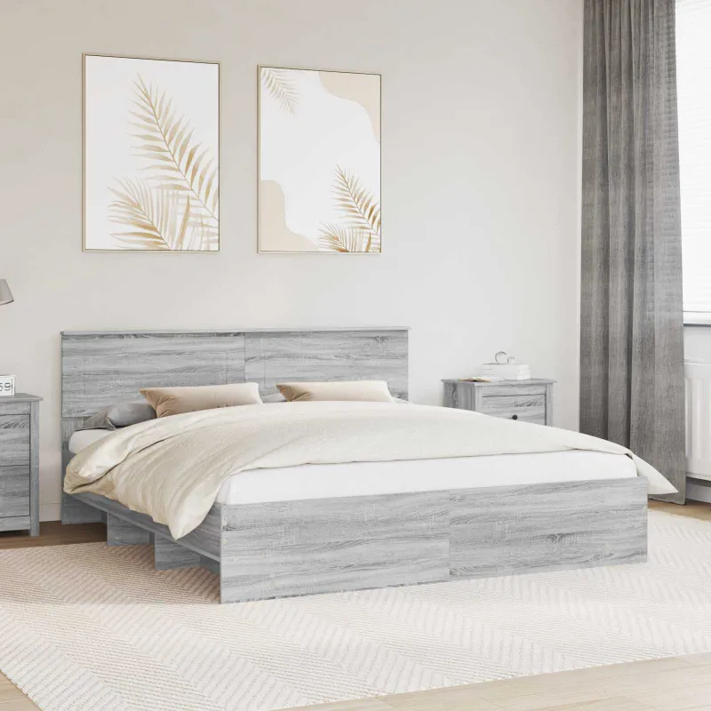 Lovos rėmas Pilkas Sonoma 200 x 200 cm Apdirbta mediena