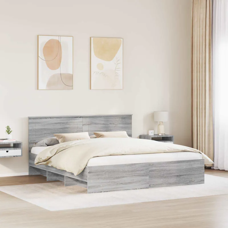 Lovos rėmas Pilkas Sonoma 200 x 200 cm Apdirbta mediena