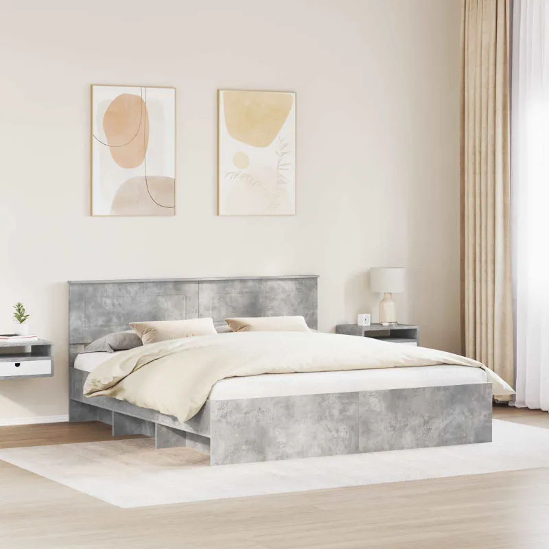 Lovos rėmas Betono pilka 180 x 200 cm Apdirbta mediena