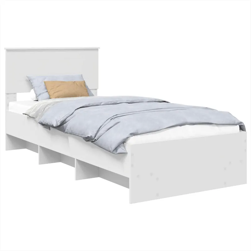 Lovos rėmas su galvūgalio Balta 80 x 200 cm Apdirbta mediena