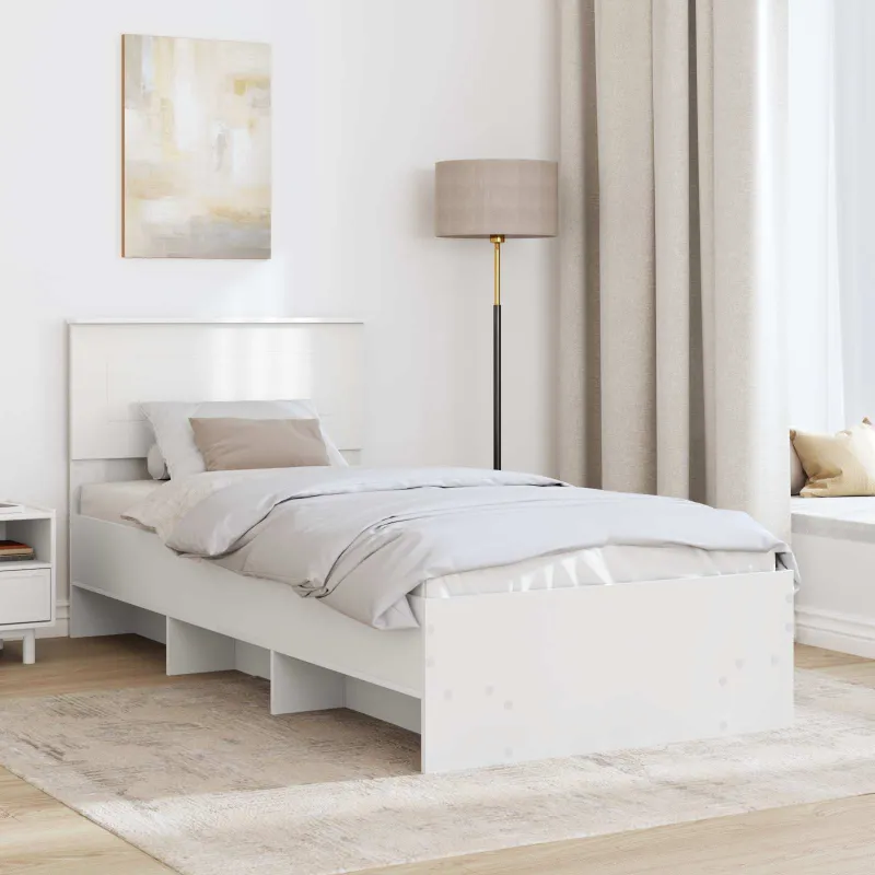 Lovos rėmas su galvūgalio Balta 80 x 200 cm Apdirbta mediena
