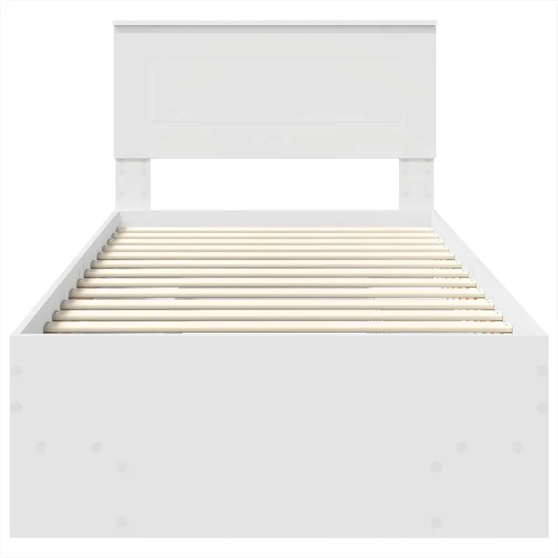Lovos rėmas su galvūgalio Balta 80 x 200 cm Apdirbta mediena