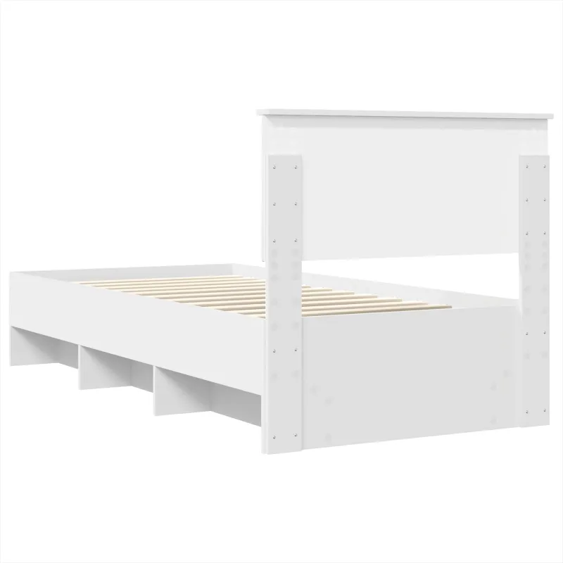 Lovos rėmas su galvūgalio Balta 80 x 200 cm Apdirbta mediena