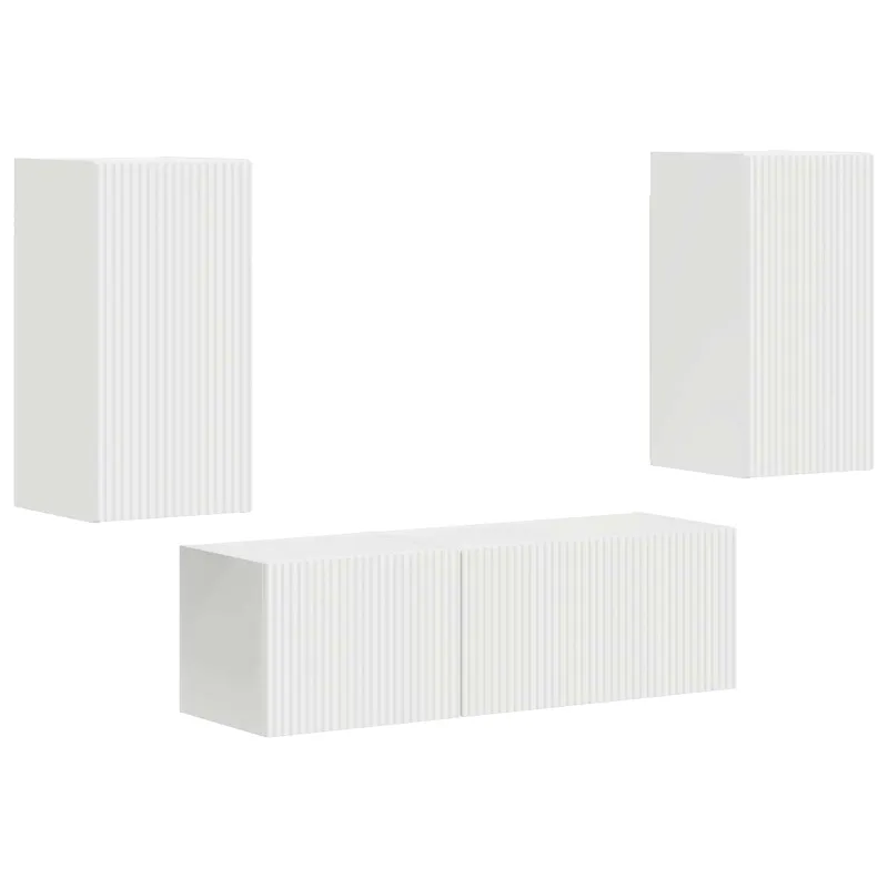 TV sieninio kabineto komplektas 4 pcs Balta Apdirbta mediena