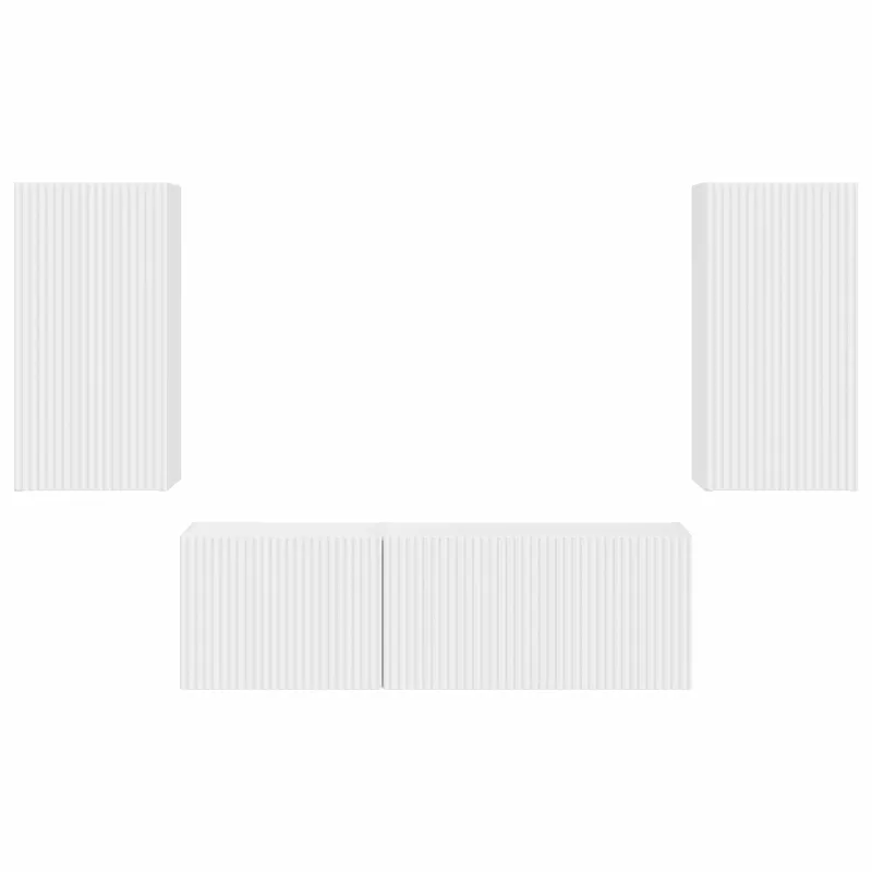 TV sieninio kabineto komplektas 4 pcs Balta Apdirbta mediena