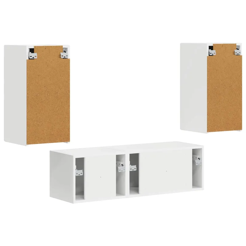TV sieninio kabineto komplektas 4 pcs Balta Apdirbta mediena