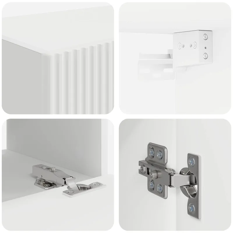 TV sieninio kabineto komplektas 4 pcs Balta Apdirbta mediena