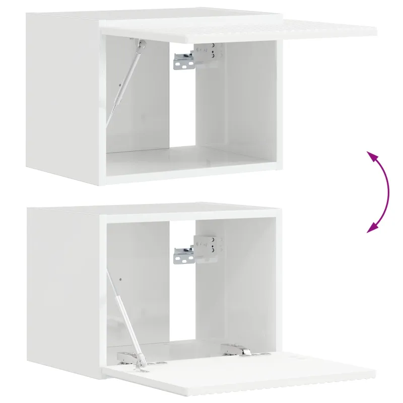 TV sieninio kabineto komplektas 4 pcs Balta Apdirbta mediena