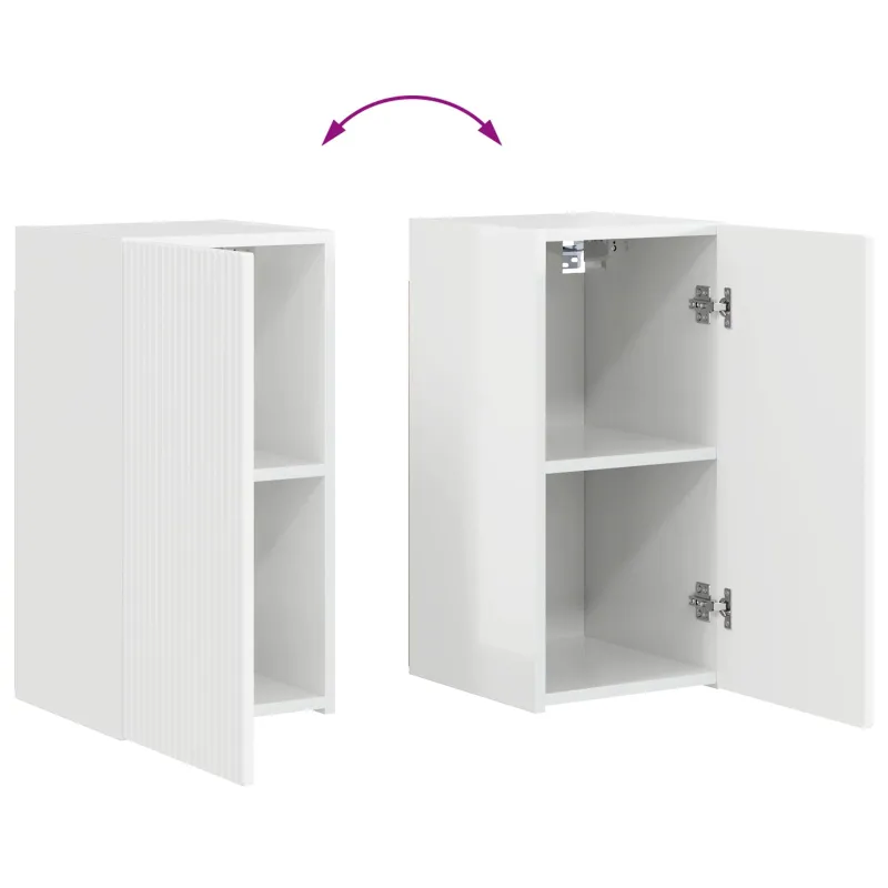 TV sieninio kabineto komplektas 4 pcs Balta Apdirbta mediena
