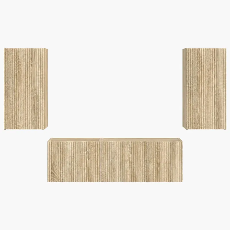 TV sieninio kabineto komplektas 4 pcs Sonoma ąžuolas