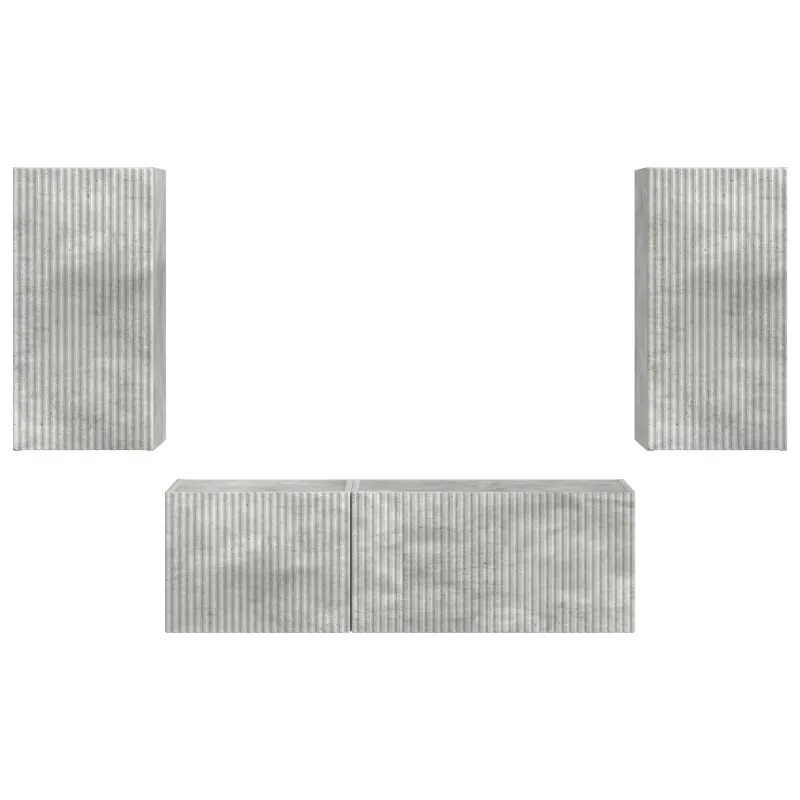 TV sieninio kabineto komplektas 4 pcs Betono pilka