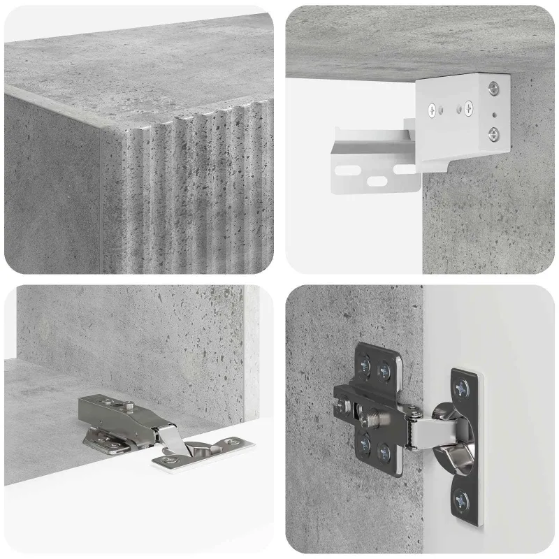 TV sieninio kabineto komplektas 4 pcs Betono pilka