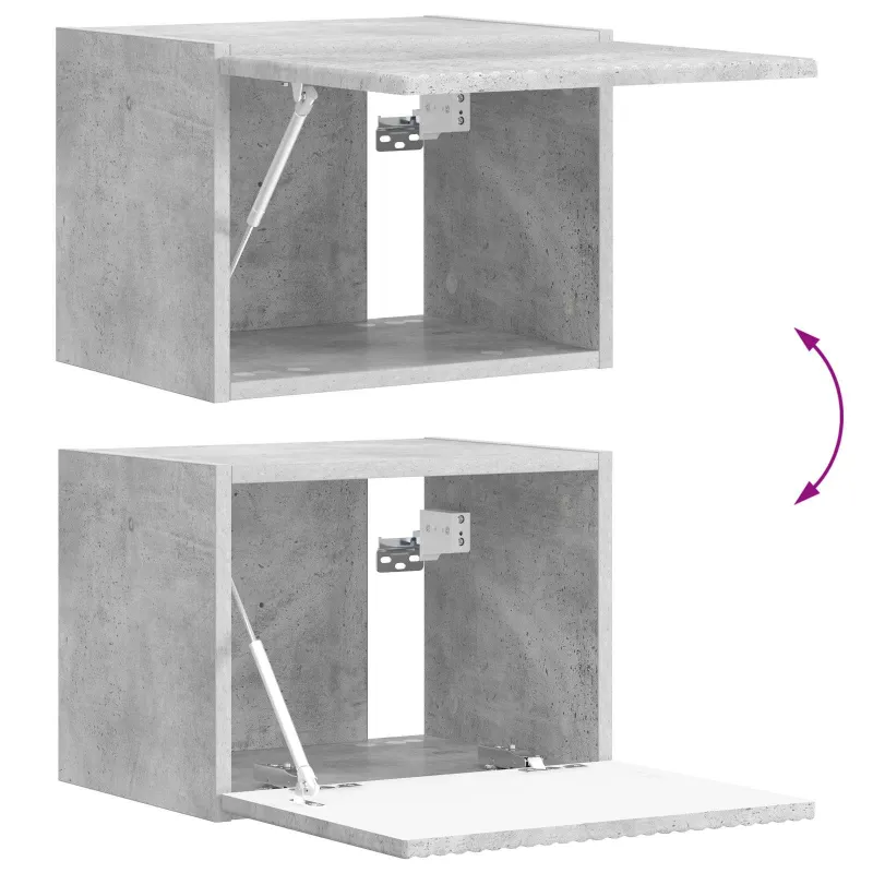TV sieninio kabineto komplektas 4 pcs Betono pilka