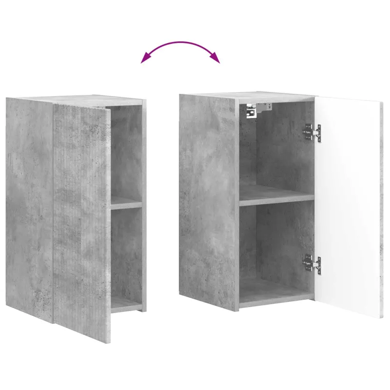 TV sieninio kabineto komplektas 4 pcs Betono pilka