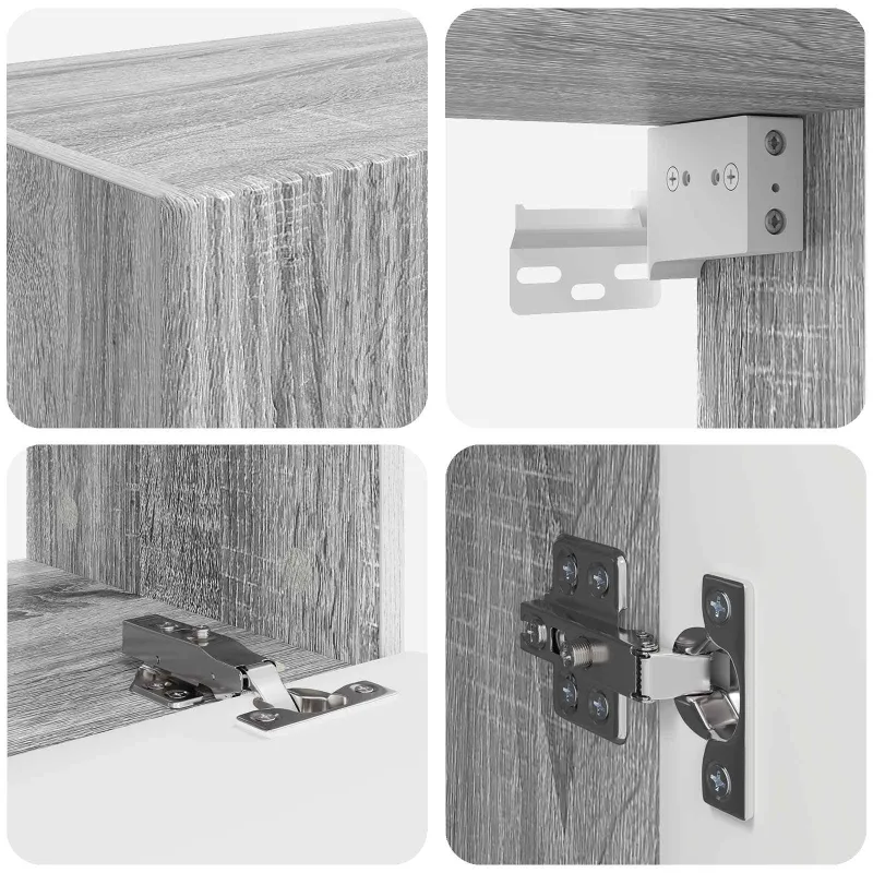 TV sieninio kabineto komplektas 4 pcs Pilkas Sonoma