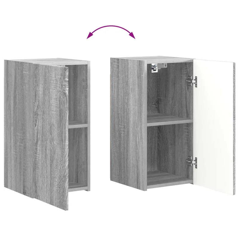 TV sieninio kabineto komplektas 4 pcs Pilkas Sonoma