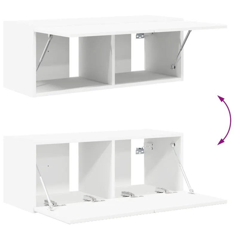 TV sieninio kabineto komplektas 4 pcs Balta Apdirbta mediena