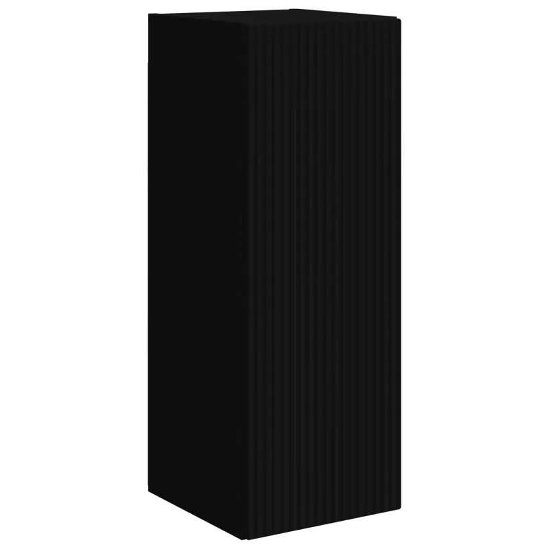 TV sieninio kabineto komplektas 4 pcs Juoda Apdirbta mediena