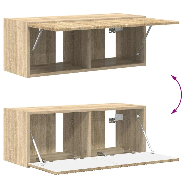 TV sieninio kabineto komplektas 4 pcs Sonoma ąžuolas