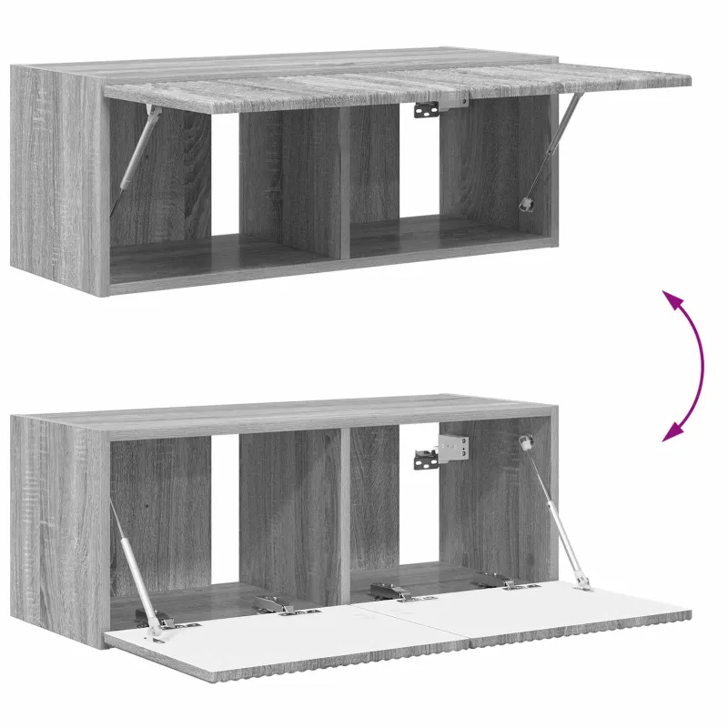TV sieninio kabineto komplektas 4 pcs Pilkas Sonoma