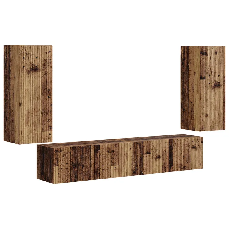 TV sieninio kabineto komplektas 4 pcs Senas medis