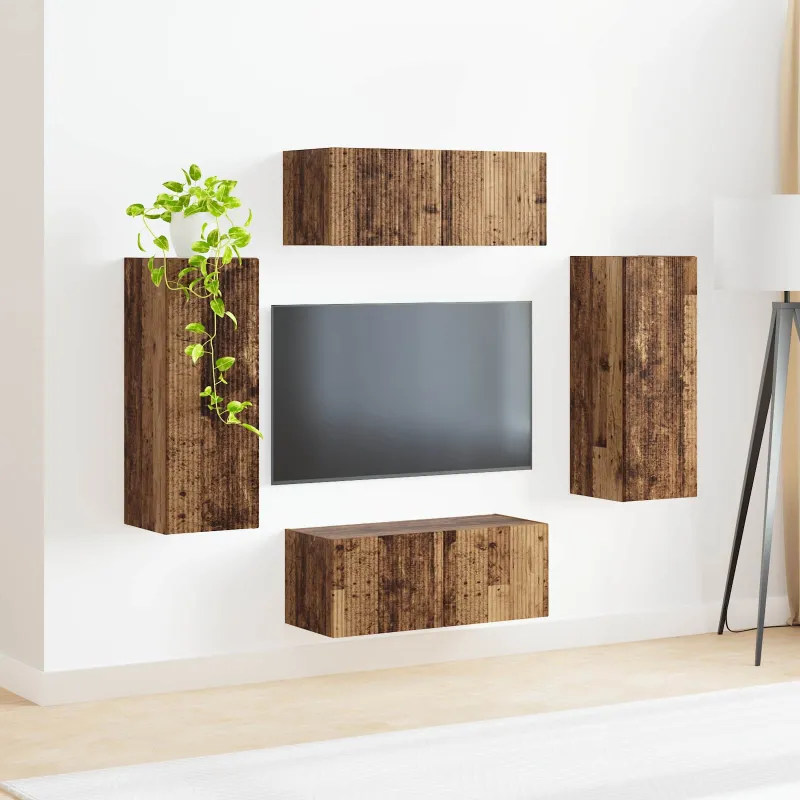 TV sieninio kabineto komplektas 4 pcs Senas medis