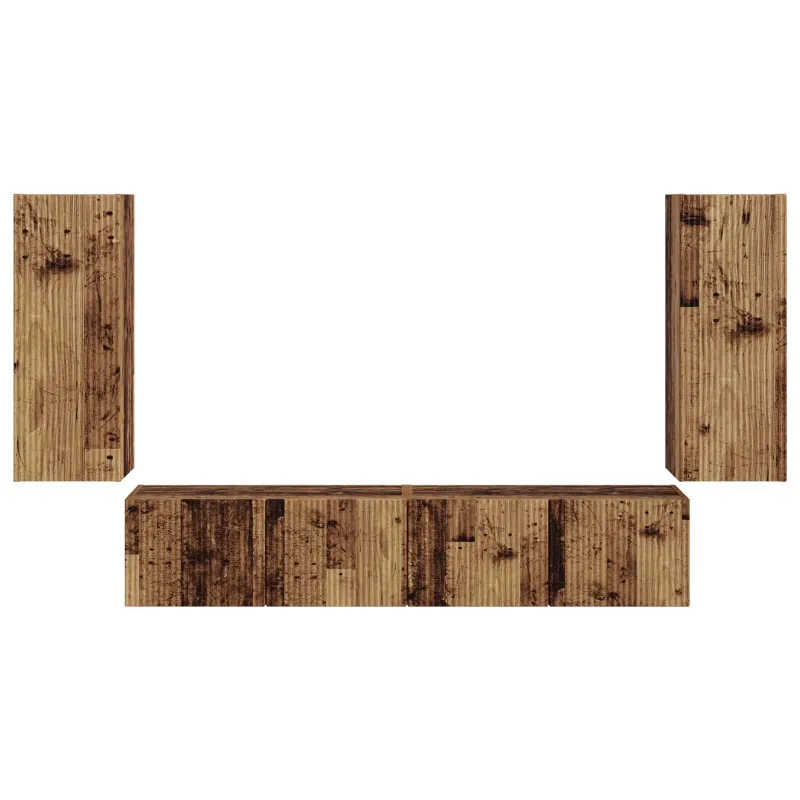TV sieninio kabineto komplektas 4 pcs Senas medis