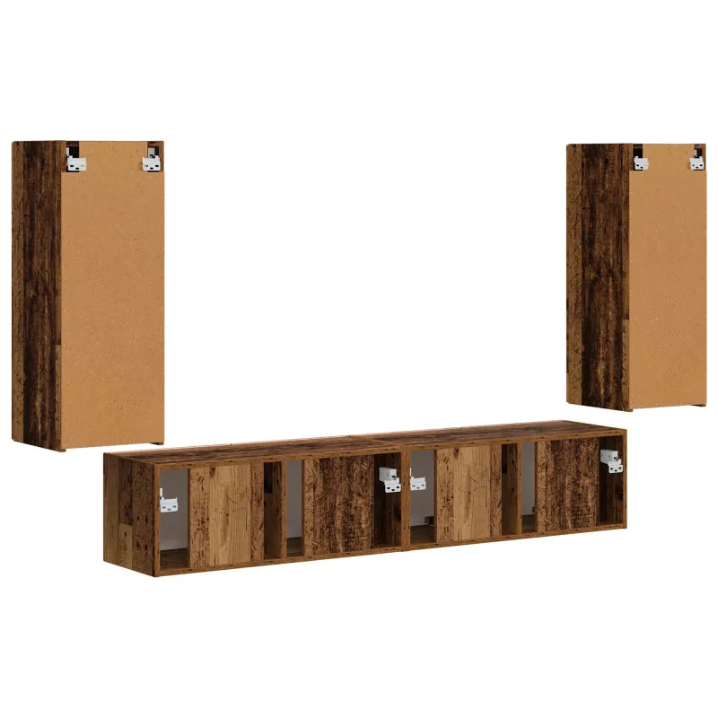TV sieninio kabineto komplektas 4 pcs Senas medis