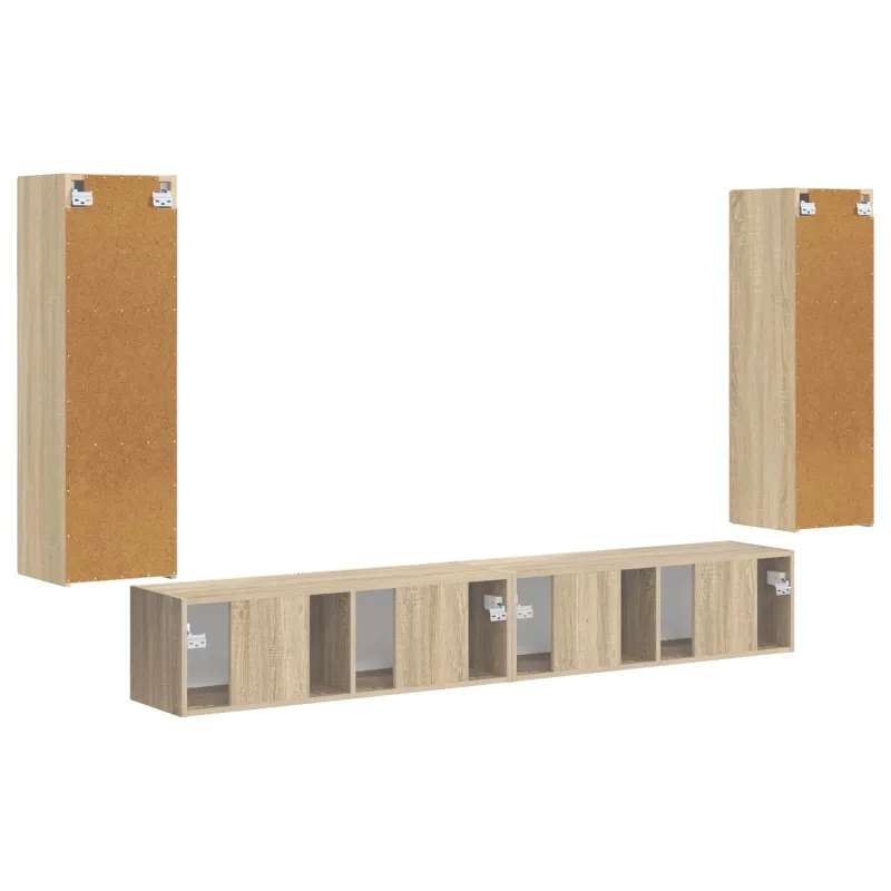 TV sieninio kabineto komplektas 4 pcs Sonoma ąžuolas