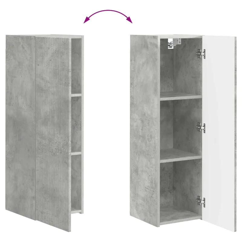 TV sieninio kabineto komplektas 4 pcs Betono pilka