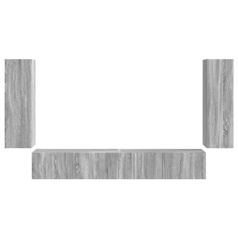 TV sieninio kabineto komplektas 4 pcs Pilkas Sonoma