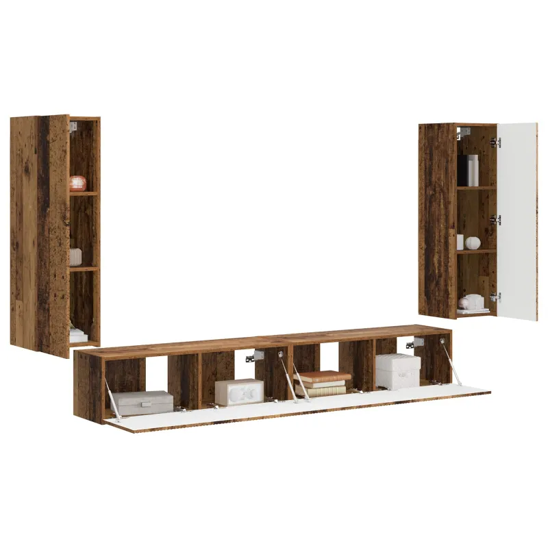 TV sieninio kabineto komplektas 4 pcs 29,5 x 31 x 100 cm