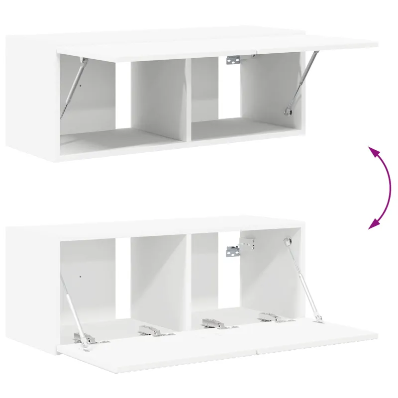 TV sieninio kabineto komplektas 4 pcs Balta Apdirbta mediena