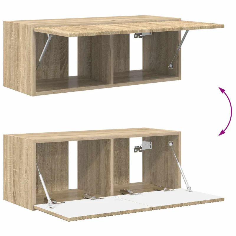 TV sieninio kabineto komplektas 4 pcs Sonoma ąžuolas