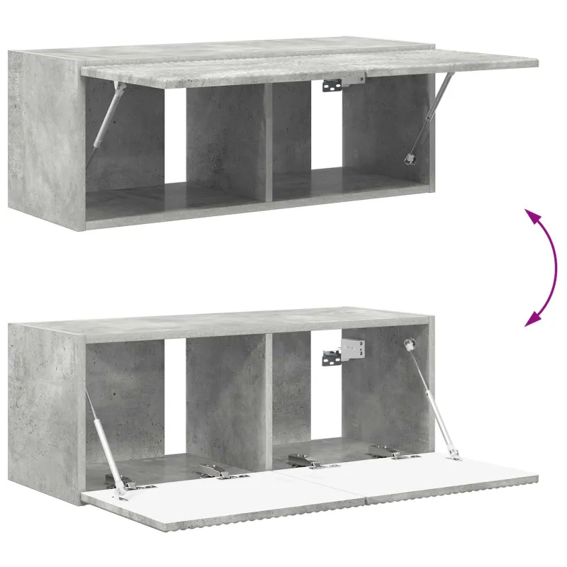 TV sieninio kabineto komplektas 4 pcs Betono pilka