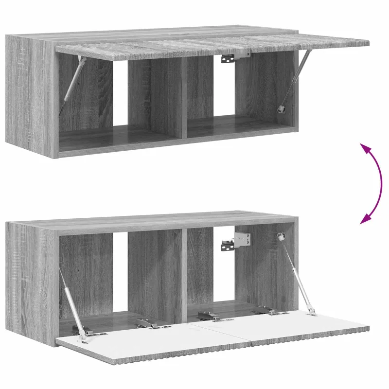 TV sieninio kabineto komplektas 4 pcs Pilkas Sonoma