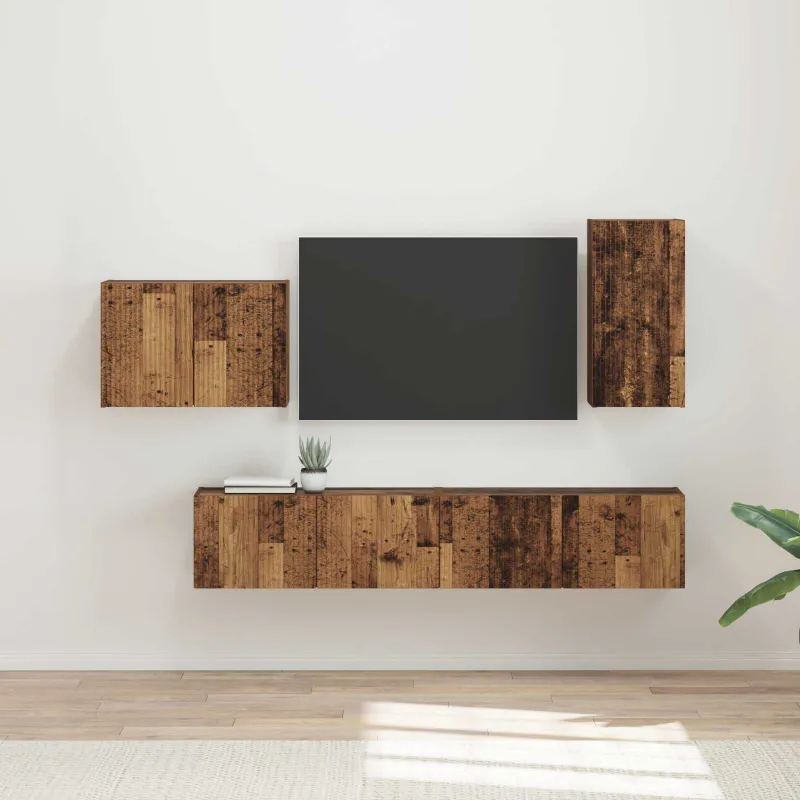 TV sieninio kabineto komplektas 4 pcs Senas medis