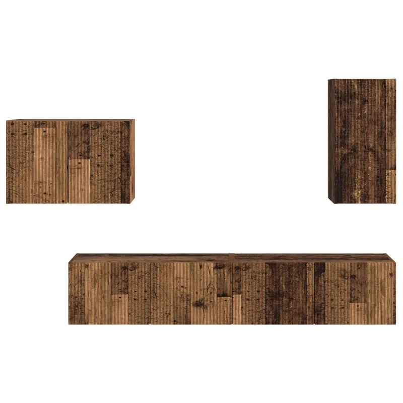 TV sieninio kabineto komplektas 4 pcs Senas medis